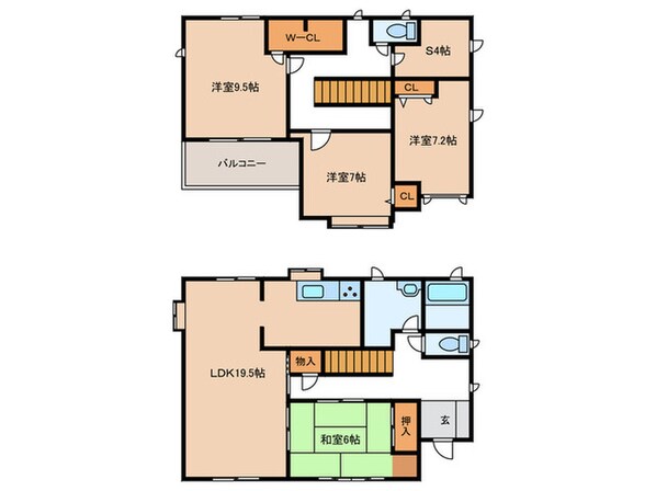 カレッタ塩屋B棟の物件間取画像